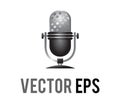 Vector gradient silver and black audio microphone icon