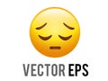 Vector gradient yellow afraid,  disappointed and upset face icon Royalty Free Stock Photo