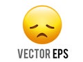 Vector gradient yellow afraid,  disappointed and upset face icon Royalty Free Stock Photo