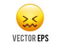 Vector gradient yellow afraid,  disappointed and upset face icon Royalty Free Stock Photo