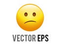 Vector gradient yellow afraid,  disappointed and upset face icon Royalty Free Stock Photo