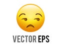 Vector gradient yellow afraid,  disappointed and upset face icon Royalty Free Stock Photo