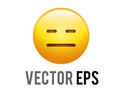 Vector gradient yellow afraid,  disappointed and upset face icon Royalty Free Stock Photo