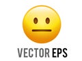 Vector gradient yellow afraid,  disappointed and upset face icon Royalty Free Stock Photo