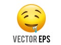 Vector gradient yellow drooling, hungry face icon