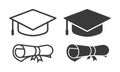 Vector graduation icon outline and glyph style Royalty Free Stock Photo