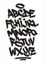 Vector graffiti font. Handwritten alphabet Royalty Free Stock Photo