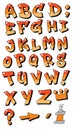 Vector graffiti fonts letters alphabet for design logos