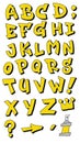 Vector graffiti fonts letters alphabet for design logos