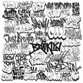 Vector graffiti tags set. T-shirt design, textile banner.