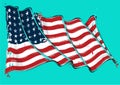 American 48 Star Artistic Brush Stroke Waving Flag Royalty Free Stock Photo