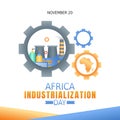 Vector graphic of Africa industialization day good for Africa industialization day celebration. Royalty Free Stock Photo