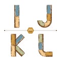 Vector graphic alphabet in a set IJKL Royalty Free Stock Photo