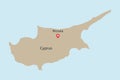 Vector artwork of detailed outline map of CYPRUS Royalty Free Stock Photo