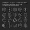 Vector Graphic Assets Various Outline Geometric Hexagon Set Isolate On Back