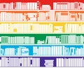 Vector graphic background of books on bookshelf