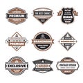 Vector graphic badges collection. Original vintage badges.