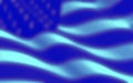 Vector graphic of blue blurred American flag background. united states of america. Royalty Free Stock Photo