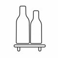 Vector Graphic of Bottles Shelf - Line Style - simple illustration. Editable stroke. Design template vector.outline style design. Royalty Free Stock Photo