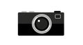 Black digital camera illustration on a white background, perfect for design Royalty Free Stock Photo