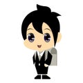 Vector Graphic Chibi Diligent Student Boy Illustration