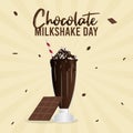 Vector graphic for chocolate milkshake day good for national chocolate milkshake day celebration. Royalty Free Stock Photo