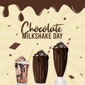 Vector graphic for chocolate milkshake day good for national chocolate milkshake day celebration. Royalty Free Stock Photo