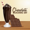 Vector graphic for chocolate milkshake day good for national chocolate milkshake day celebration. Royalty Free Stock Photo