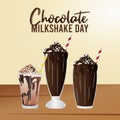 Vector graphic for chocolate milkshake day good for national chocolate milkshake day celebration. Royalty Free Stock Photo