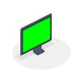 Vector graphic of computer display monitor with blank green screen isolated on white background Royalty Free Stock Photo