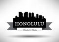 Vector Graphic Design of Honolulu City Skyline