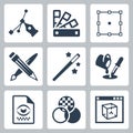 Vector graphic design icons set Royalty Free Stock Photo