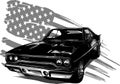 Vector graphic design illustration of an American muscle car Royalty Free Stock Photo