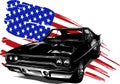 Vector graphic design illustration of an American muscle car Royalty Free Stock Photo