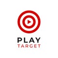 Vector Graphic Design Logo Play Music Target  Media Player Application Button Royalty Free Stock Photo