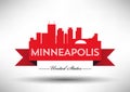 Vector Graphic Design of Minneapolis City Skyline Royalty Free Stock Photo