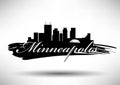 Vector Graphic Design of Minneapolis City Skyline Royalty Free Stock Photo