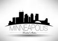 Vector Graphic Design of Minneapolis City Skyline Royalty Free Stock Photo
