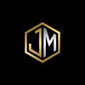 Vector Graphic Initials Letter JM Logo Design Template Royalty Free Stock Photo