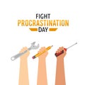 Vector graphic of fight procrastination day