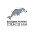 Vector graphic of freshwater dolphin day