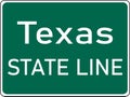 Vector graphic of a green USA State Line mutcd highway sign. It consists of the words Texas State Line contained in a green Royalty Free Stock Photo