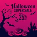 Vector graphic of Halloween super sale good for Halloween super sale celebration. Royalty Free Stock Photo