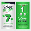 Vector graphic of happy birthday banner and sticker good for birthday celebration.