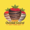 Vector graphic of happy chocolate covered anything day Royalty Free Stock Photo