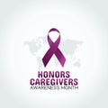 Vector graphic of honors caregivers awareness month