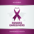 Vector graphic of honors caregivers awareness month