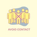vector graphic illustration of advice to avoid contact for safety