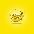 Vector graphic illustration of banana fruit with gradient background Royalty Free Stock Photo