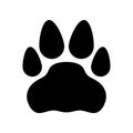 Dog Paw Footprint silhouette sign symbol Vector Icon Illustration Isolated on White Background